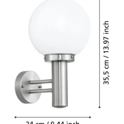 Ulkoseinävalaisin Eglo Nisia E27 teräs/valkoinen