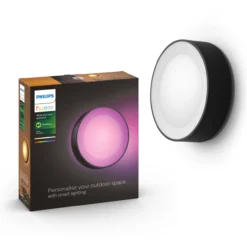 Ulkoseinävalaisin Philips Hue Daylo White and Color Ambiance 15W, musta