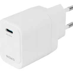 USB-C seinälaturi Deltaco 20 W valkoinen