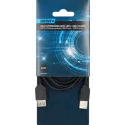 USB 2.0 -jatkojohto Energy+ A uros - A naaras 2 m