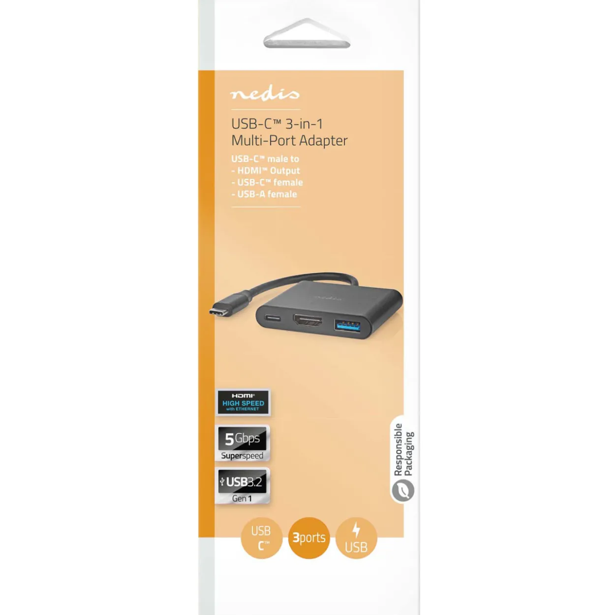 USB-moniporttisovitin Nedis USB 3.2 Gen 1