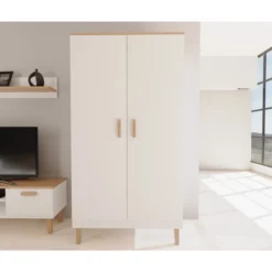 Vaatekaappi Kocot 184 x 100 cm Denver valkoinen/beige