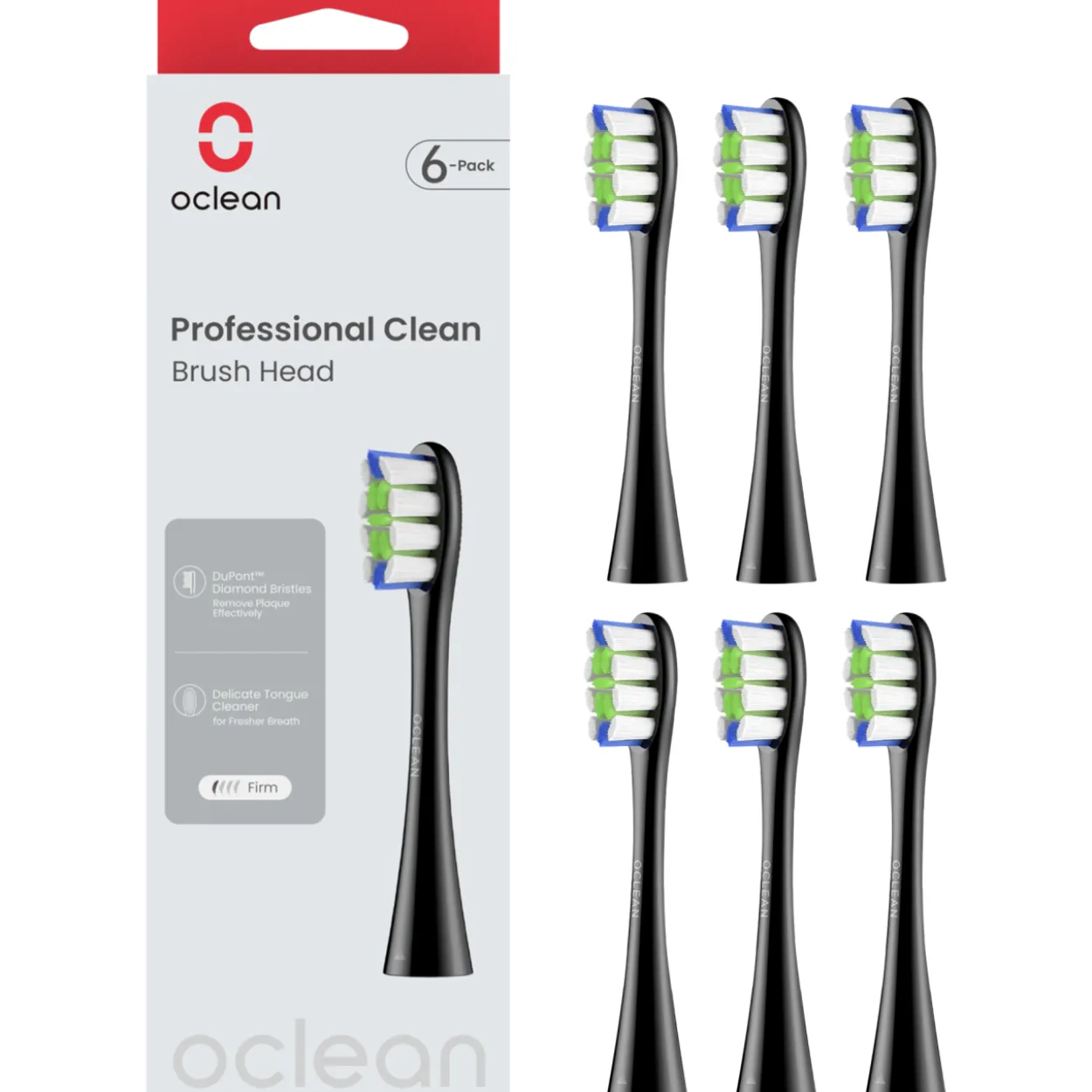 Vaihtoharja Oclean Professional Clean 6 kpl, musta