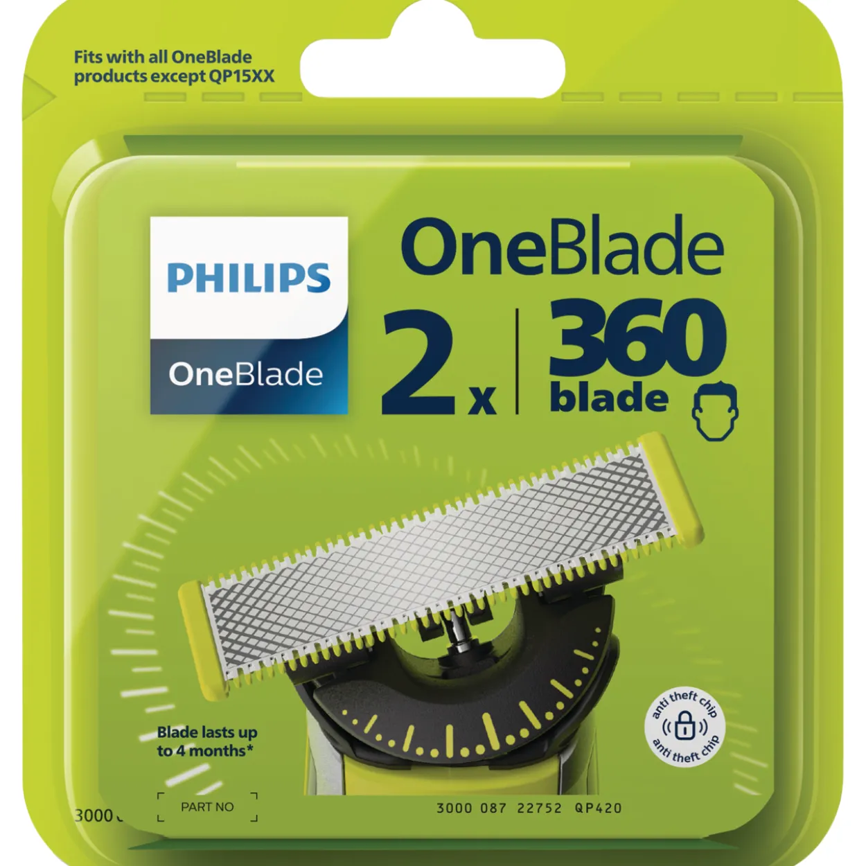 Vaihtoterä OneBlade QP420/50, 2 kpl / pkt