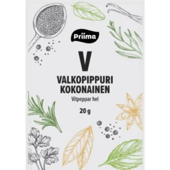 Valkopippuri kokonainen 20 g