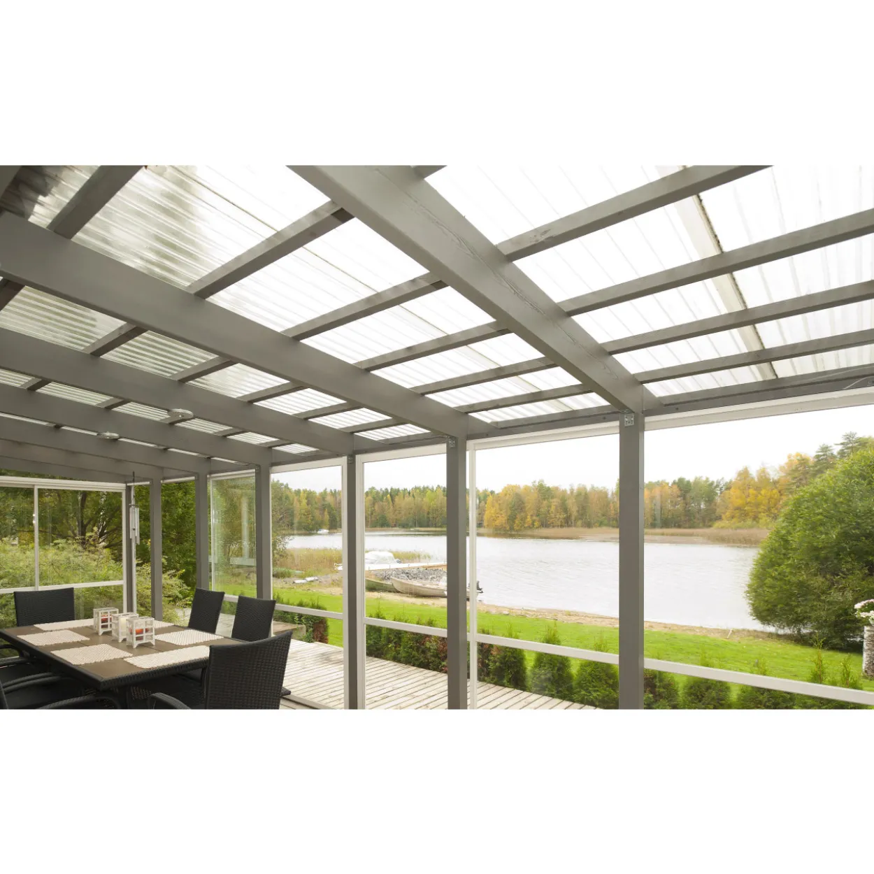 Valokate Keraplast PC Sun trapetsilevy 0,8 mm savunharmaa 1040 x 4000 mm