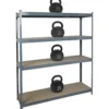Varastohylly metallia, 4 MDF tasoa / 265 kg, 180 x 160 x 45 cm