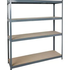 Varastohylly metallia, 4 MDF tasoa / 265 kg, 180 x 160 x 45 cm