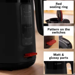 Vedenkeitin Bosch MyMoment 1,7 l, musta