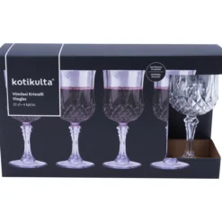 Viinilasi Kotikulta 4 kpl/pkt muovia kristalli