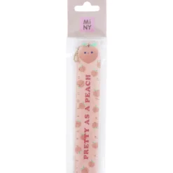Viivain Miny 15 cm persikka