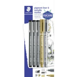 Värikynäsetti Staedtler 5 kpl pigment liner