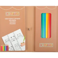 Värityskirja Craftsy Capybara + puuvärikynät 10 kpl