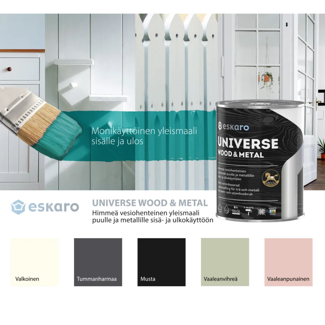 Yleismaali Eskaro Universe Wood & Metal 0,9 l tumman harmaa