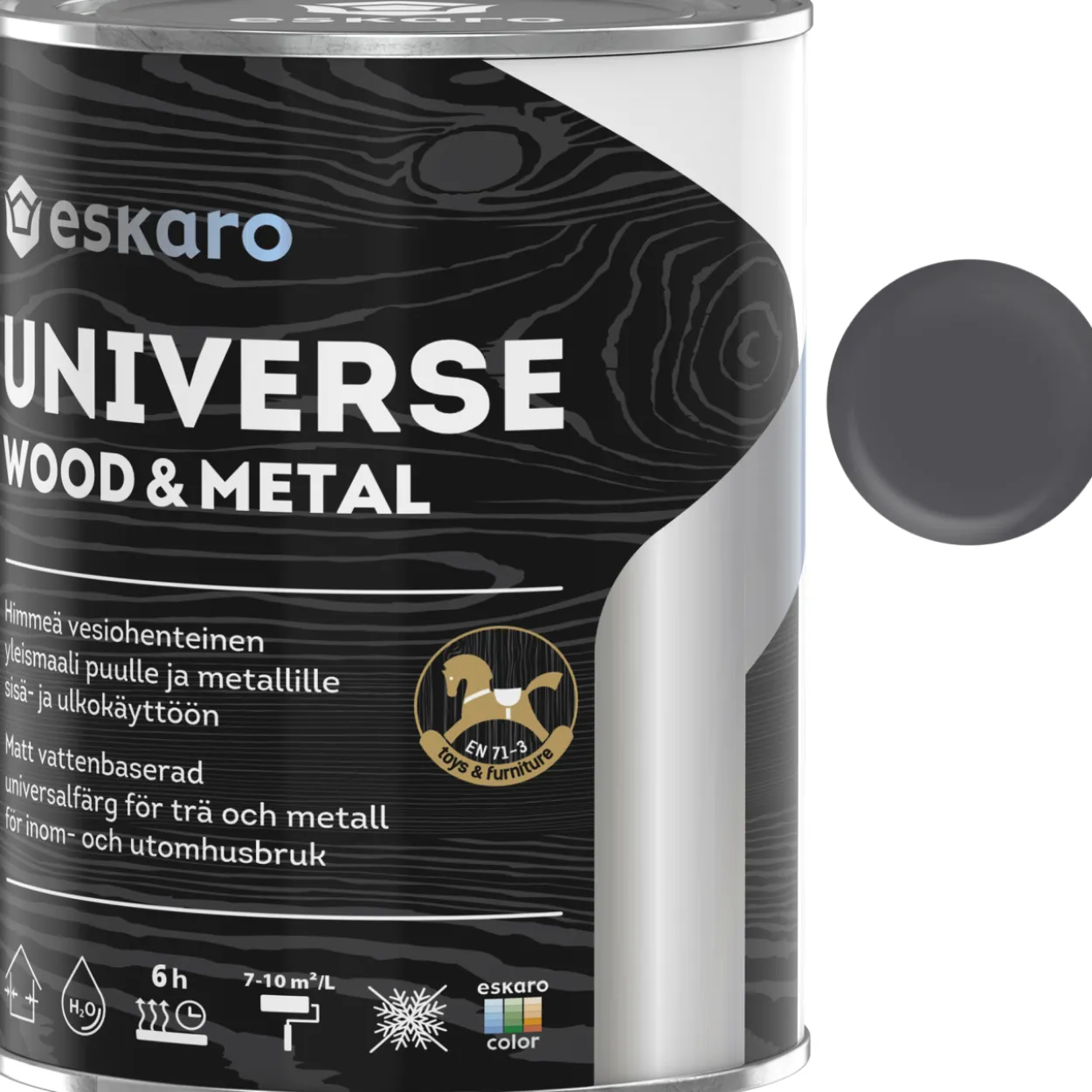 Yleismaali Eskaro Universe Wood & Metal 0,9 l tumman harmaa